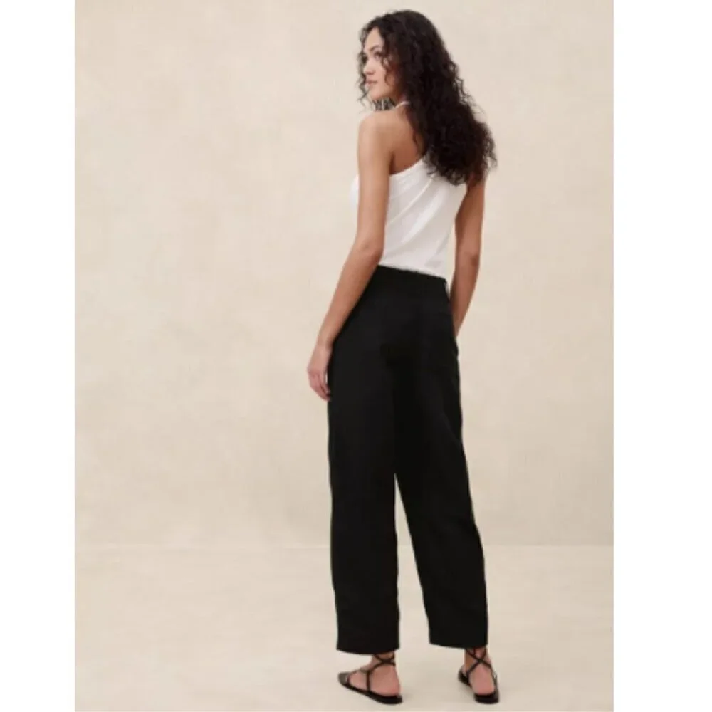 Banana Republic MYA Cotton Linen CARGO Navy Blue Pants Size 4 #882900 RT$130
